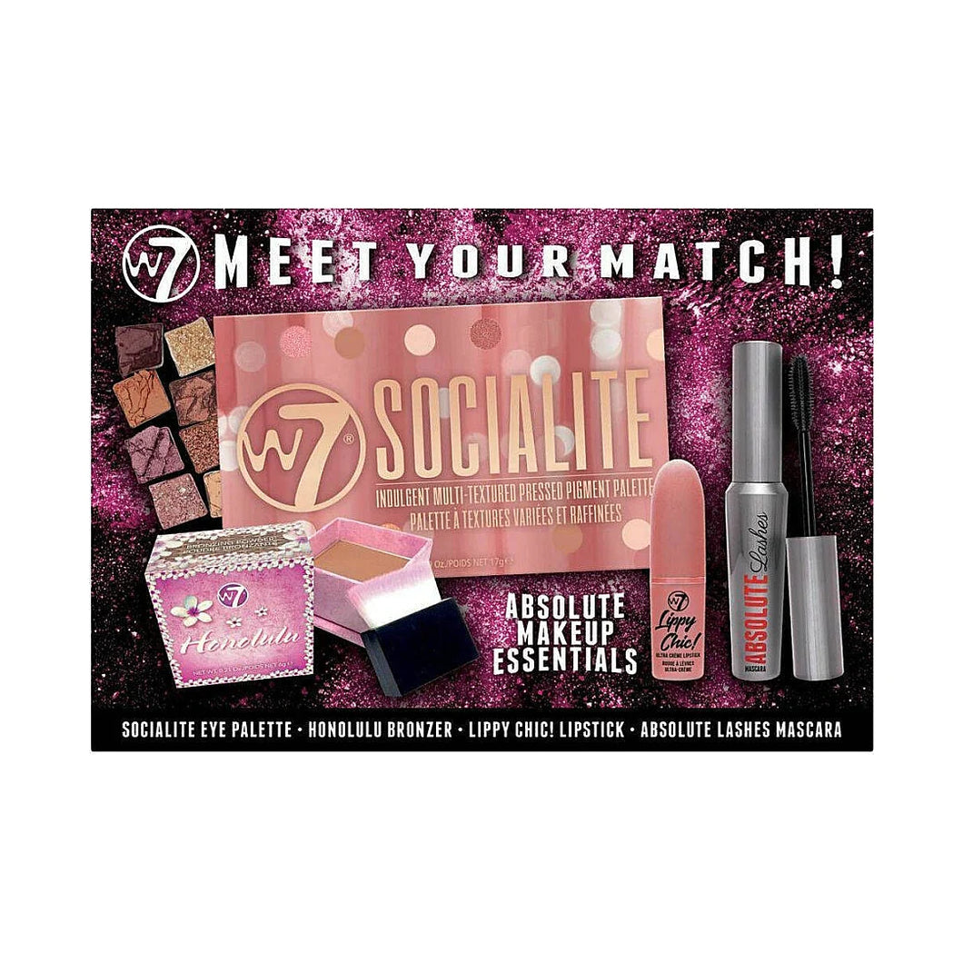 W7 - Meet Your Match Gift Set - Eyeshadow, Mascara, Bronzer & Lipstick Makeup Kit