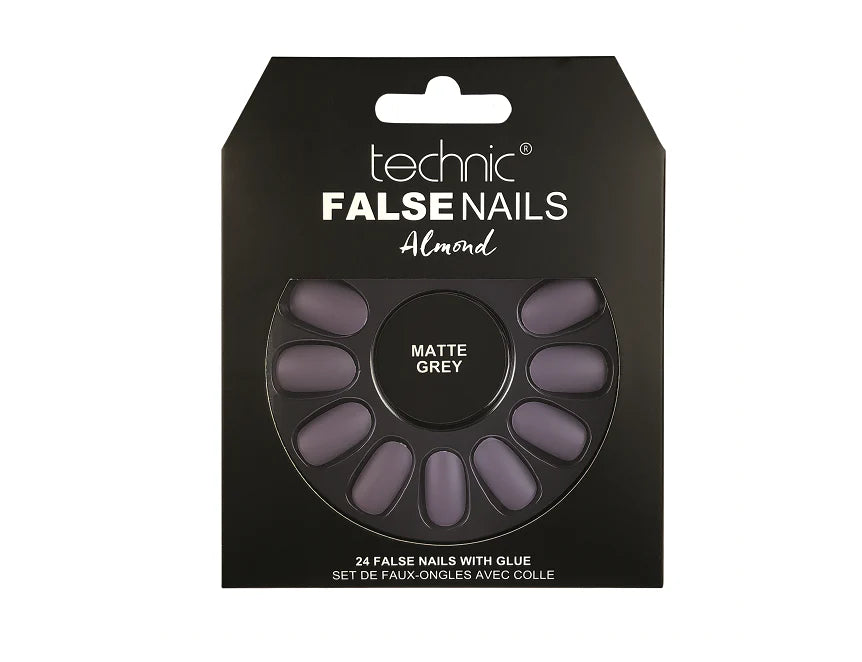 Technic False Nails - Almond Matte Grey