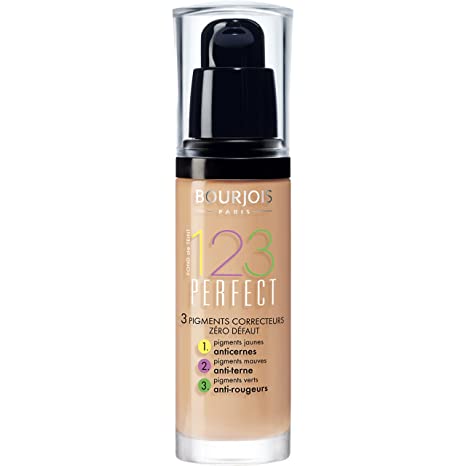 Bourjois 123 Perfect Medium Coverage Liquid Foundation 53 Light Beige, 3ml Brand: Bourjois